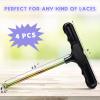 Shoe Lace Tightner Stainless Steel Plastic Hockey Skate Tightener Wire Sports Skate Key Tool Shoe Lace Puller Ice Roller Skate Tool for Ice-Skates Figure-Skates Boots(4 Pieces) view 3