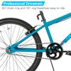 HH HILAND 24 inch BMX Bike for for Teen Bike and Adult Bikes, Beginner-Level BMX to Advanced Riders with 2 Pegs, Bicycles for Men and Women Blue view 3