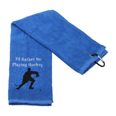 PXTIDY Hockey Towels Hockey Lovers Gift I'd Rather Be Playing Hockey Embroidered Sports Teem Hand Towel Hockey Team Skate Towels Gift for Hockey Players (Sport)