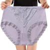 65-150kg Extra Large Plus Size Panties Lace Sexy Underwear Women's High Waist Ultrathin Breathable Triangle Shorts (Color : Gray, Size : 5XL) view 1
