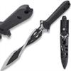 M48 Tsunami Fixed Blade With Vortec Sheath | Twist Blade Design | 7 1/2" Durable two-toned 3Cr13 stainless steel | Rugged Polypropylene Handle | Sub hilt on Handle | Partial serrated sawback | 15" Overall view 1