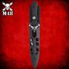 M48 Tsunami Fixed Blade With Vortec Sheath | Twist Blade Design | 7 1/2" Durable two-toned 3Cr13 stainless steel | Rugged Polypropylene Handle | Sub hilt on Handle | Partial serrated sawback | 15" Overall view 3