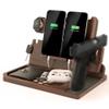 BarvA 2 Phone Docking Station | Patented Adaptive Wood Gun Rack | Night Stand Room Decor | Gun Accessories Gifts for Men | Smart Watch & Phone Stand | Charging Station Desk Organizer view 1
