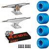 Independent Skateboards Old School Skateboard Pack with Independent 169 Trucks, Powell Rat Bones Blue Wheels, Bones Reds Bearings, Mounting Hardware, and Risers Stage 11 STD Raw 169 (9.125inch) view 1