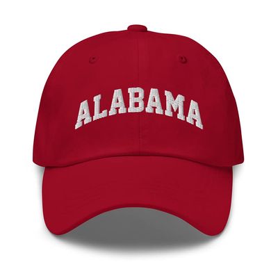 Alabama Vintage State Athletic Style Dad hat Cranberry