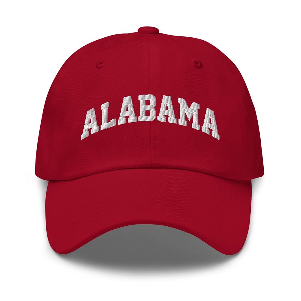 Alabama Vintage State Athletic Style Dad hat Cranberry