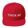 CreativeTees4You Thick AF Funny Gay Man LGBT Thick Booty Flatbrim Flat Brim Snapback Hat Cap Red view 1