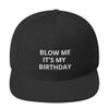 CreativeTees4You Blow Me It's My Birthday Funny Bday Gift Flatbrim Flat Brim Snapback Hat Cap Black view 1