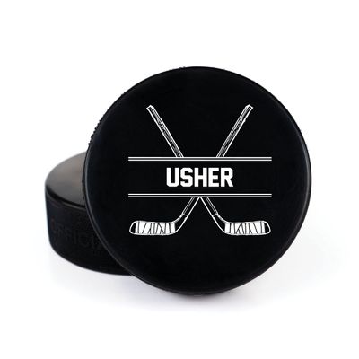 Buffalo Bottle Craft Groomsman Hockey Puck Gift for The Best Man Printed Puck - Official Size- Custom Wedding Hockey Puck Proposal Gift Ring Bearer, Officiant