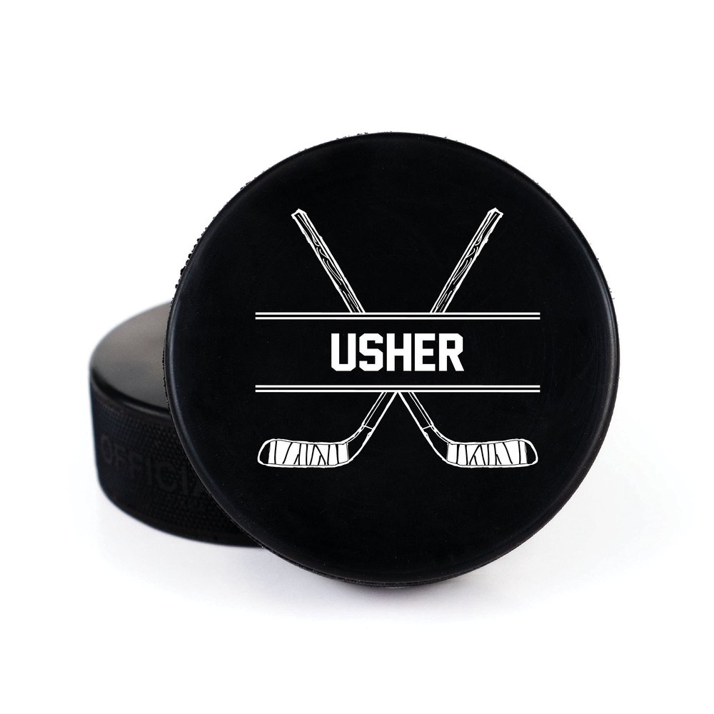 Buffalo Bottle Craft Groomsman Hockey Puck Gift for The Best Man Printed Puck - Official Size- Custom Wedding Hockey Puck Proposal Gift Ring Bearer, Officiant