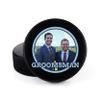 Buffalo Bottle Craft Groomsman Hockey Puck Gift for The Best Man Printed Puck - Official Size- Custom Wedding Hockey Puck Proposal Gift Ring Bearer, Officiant view 1