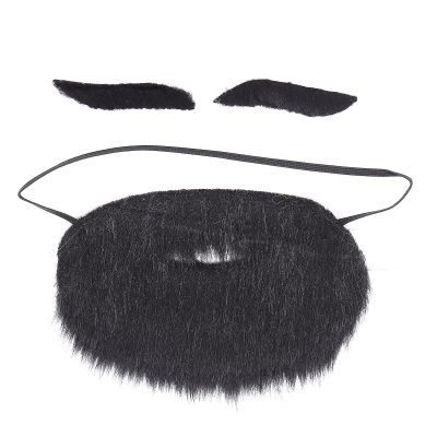 Sonew Funny Fake Mustache Eyebrow, Black Novelty Christmas Costume Fake Hair, for Costume Halloween Christmas Cosplay and Party Decoration(Blue paper card)