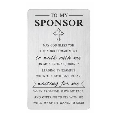 Laluminter Confirmation Sponsor Gifts - May God Bless You Sponsor Engraved Wallet Card for Women Men - Thank You Card to My Sponsor