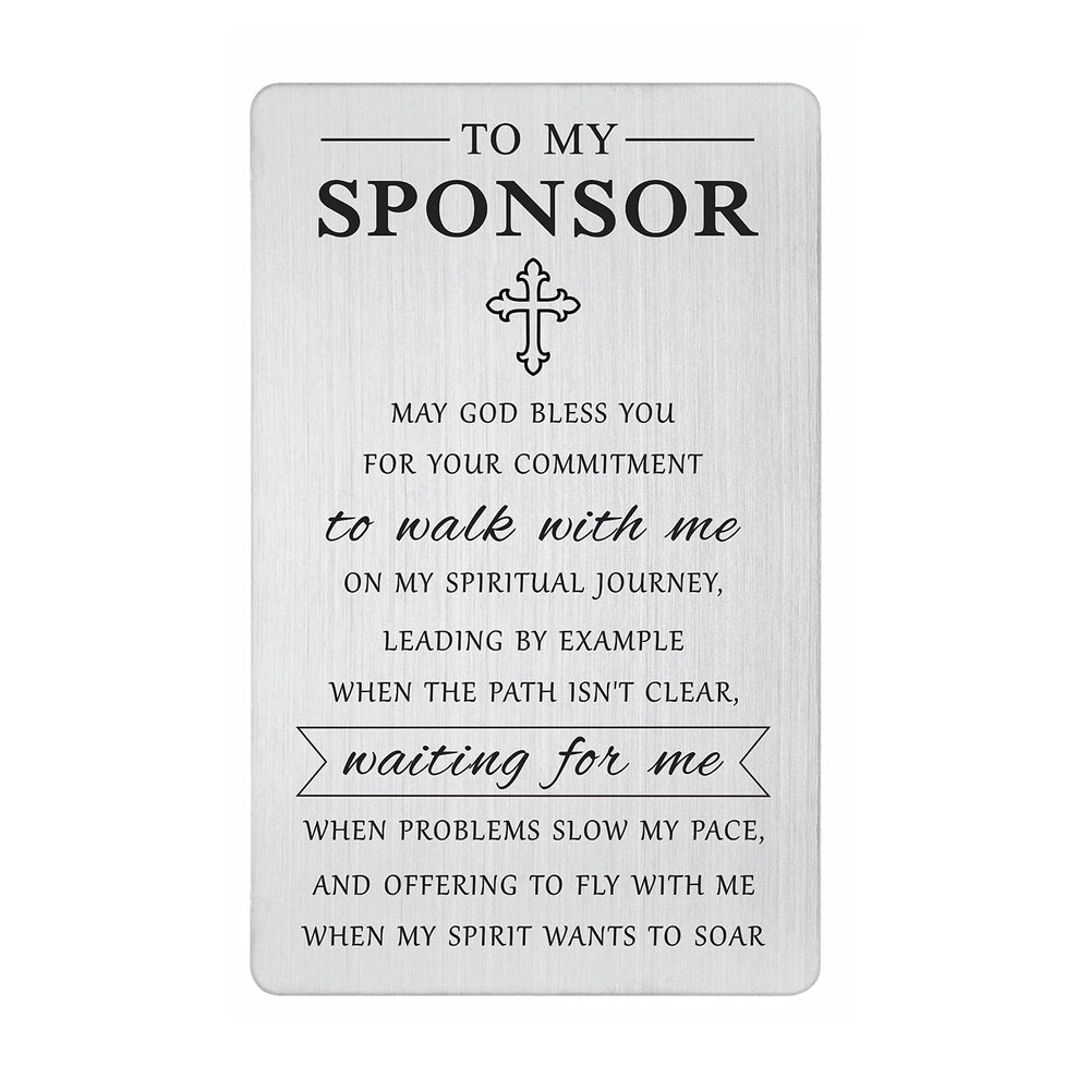 Laluminter Confirmation Sponsor Gifts - May God Bless You Sponsor Engraved Wallet Card for Women Men - Thank You Card to My Sponsor