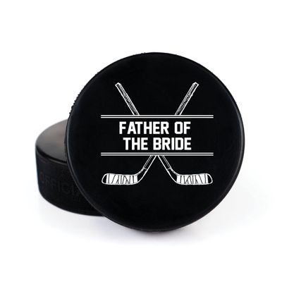 Buffalo Bottle Craft Groomsman Hockey Puck Gift for The Best Man Printed Puck - Official Size- Custom Wedding Hockey Puck Proposal Gift Ring Bearer, Officiant