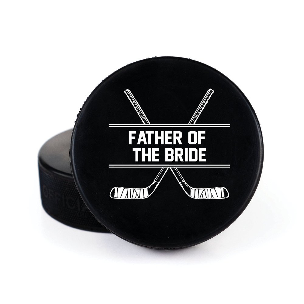 Buffalo Bottle Craft Groomsman Hockey Puck Gift for The Best Man Printed Puck - Official Size- Custom Wedding Hockey Puck Proposal Gift Ring Bearer, Officiant
