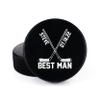 Buffalo Bottle Craft Groomsman Hockey Puck Gift for The Best Man Printed Puck - Official Size- Custom Wedding Hockey Puck Proposal Gift Ring Bearer, Officiant view 1