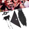 Sonew Pirate Costume Decoration, Wig + Headscarf + Fake Mustache + Fake Beard + Eye Patch, Party Pirate Accessories for Pirate Party Cosplay Fancy Dress view 2