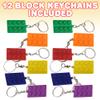 ArtCreativity Building Block Keychains, Set of 12, Fun Key Chains for Backpack, Purse, Luggage, or Pocket Book, Birthday Party Favors, Carnival Party Favors for Kids, Great Giveaways view 2