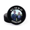 Buffalo Bottle Craft Groomsman Hockey Puck Gift for The Best Man Printed Puck - Official Size- Custom Wedding Hockey Puck Proposal Gift Ring Bearer, Officiant view 1
