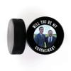 Buffalo Bottle Craft Groomsman Hockey Puck Gift for The Best Man Printed Puck - Official Size- Custom Wedding Hockey Puck Proposal Gift Ring Bearer, Officiant view 2