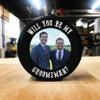 Buffalo Bottle Craft Groomsman Hockey Puck Gift for The Best Man Printed Puck - Official Size- Custom Wedding Hockey Puck Proposal Gift Ring Bearer, Officiant view 4