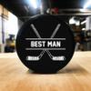 Buffalo Bottle Craft Groomsman Hockey Puck Gift for The Best Man Printed Puck - Official Size- Custom Wedding Hockey Puck Proposal Gift Ring Bearer, Officiant view 4