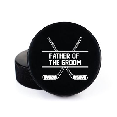Buffalo Bottle Craft Groomsman Hockey Puck Gift for The Best Man Printed Puck - Official Size- Custom Wedding Hockey Puck Proposal Gift Ring Bearer, Officiant