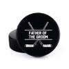 Buffalo Bottle Craft Groomsman Hockey Puck Gift for The Best Man Printed Puck - Official Size- Custom Wedding Hockey Puck Proposal Gift Ring Bearer, Officiant view 1