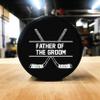 Buffalo Bottle Craft Groomsman Hockey Puck Gift for The Best Man Printed Puck - Official Size- Custom Wedding Hockey Puck Proposal Gift Ring Bearer, Officiant view 4