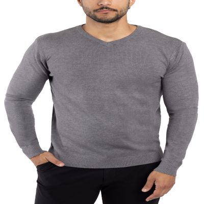 X RAY Mens V Neck Sweater, Basic Slim Fit Pullover, V-Neck Dress Sweater for Men Fall Winter (Big & Tall), Charcoal, 6X-Large
