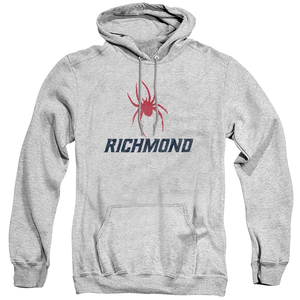 University of Richmond Official Distressed Primary Logo Unisex Adult Pull-Over Hoodie,Athletic Heather, X-Large