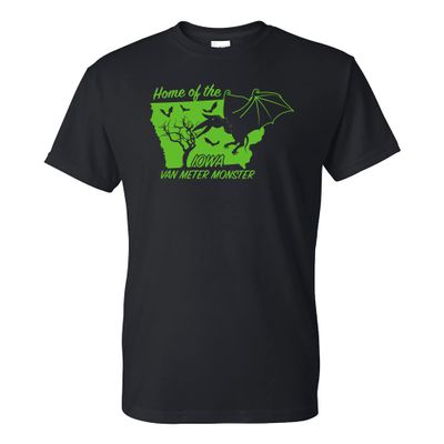 Iowa Van Meter Monster - Cryptid Hunting T Shirt - Large - Black