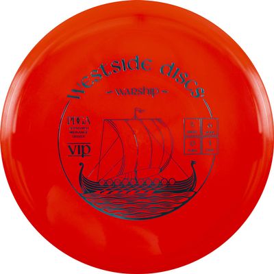 Westside Discs VIP Warship Disc Golf Midrange | Stable Disc Golf Mid Range for All Skill Levels | Durable Premium Plastic | Straight, Controllable Flight | 170g+ (Red)
