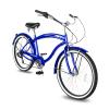 MICARGI Rover Lightweight Beach Cruiser Bike for Men, Adult,24 Inch Wheels, Featuring Steel Step-Over Step Through Steel Frame, 7 Speed Coaster Brake, Hybrid Bike, Complete Cruiser Bikes, Blue view 2