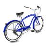 MICARGI Rover Lightweight Beach Cruiser Bike for Men, Adult,24 Inch Wheels, Featuring Steel Step-Over Step Through Steel Frame, 7 Speed Coaster Brake, Hybrid Bike, Complete Cruiser Bikes, Blue view 3