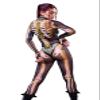 URVIP Women Halloween Costume Gold Skeleton Print Bodycon Catsuit Jumpsuit Gold S view 3