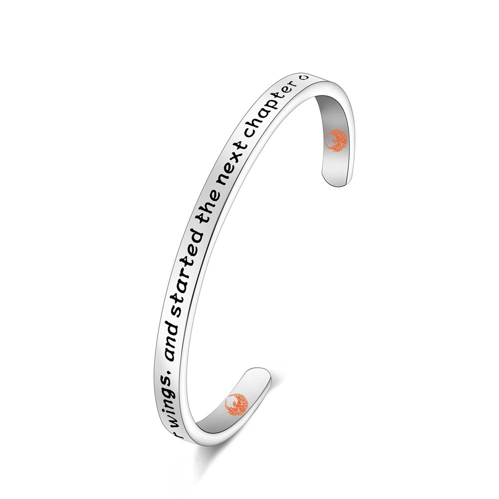 UJIMS Inspirational Phoenix Keychain New Beginning Gifts Started The Next Chapter Of Her Journey Rising Phoenix Jewelry (Phoenix Cuff Bracelet)