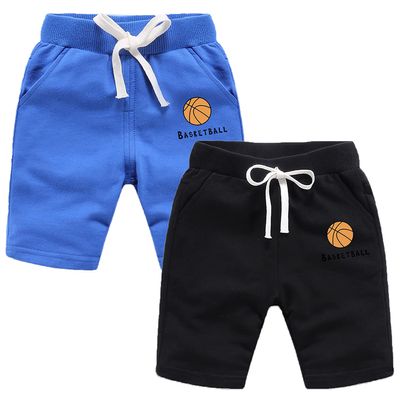 EISHOW 2-Pack Baby Boys Girls Shorts Basketball Soccer Funny Print Short Pants Soft Cotton Shorts with Drawstring Pockets