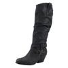 Hbeylia Knee High Boots For Women Fashion Casual Slouchy Ruched Round Toe Chunky Block High Heels Knee Length Boots Winter Fall Dress Stuffed Pull On Mid Calf Tall Boots For Ladies Halloween Decor view 1