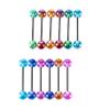 COLORFUL BLING Candy Color Tongue Rings Set Ball Nipple Ring Piercing 14G Surgical Steel Acrylic Barbell Tongue Retainer Bar for Women Men Body Jewelry Length 16mm-12pcs view 3