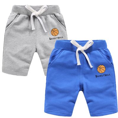 EISHOW 2-Pack Baby Boys Girls Shorts Basketball Soccer Funny Print Short Pants Soft Cotton Shorts with Drawstring Pockets