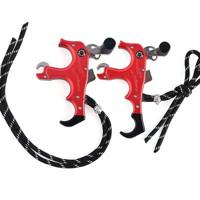 AMEYXGS Archery Release Aids 3/4 Fingers Automatic Compound Bow Release Trigger Thumb Release for Compound Bow Accessory (Red)