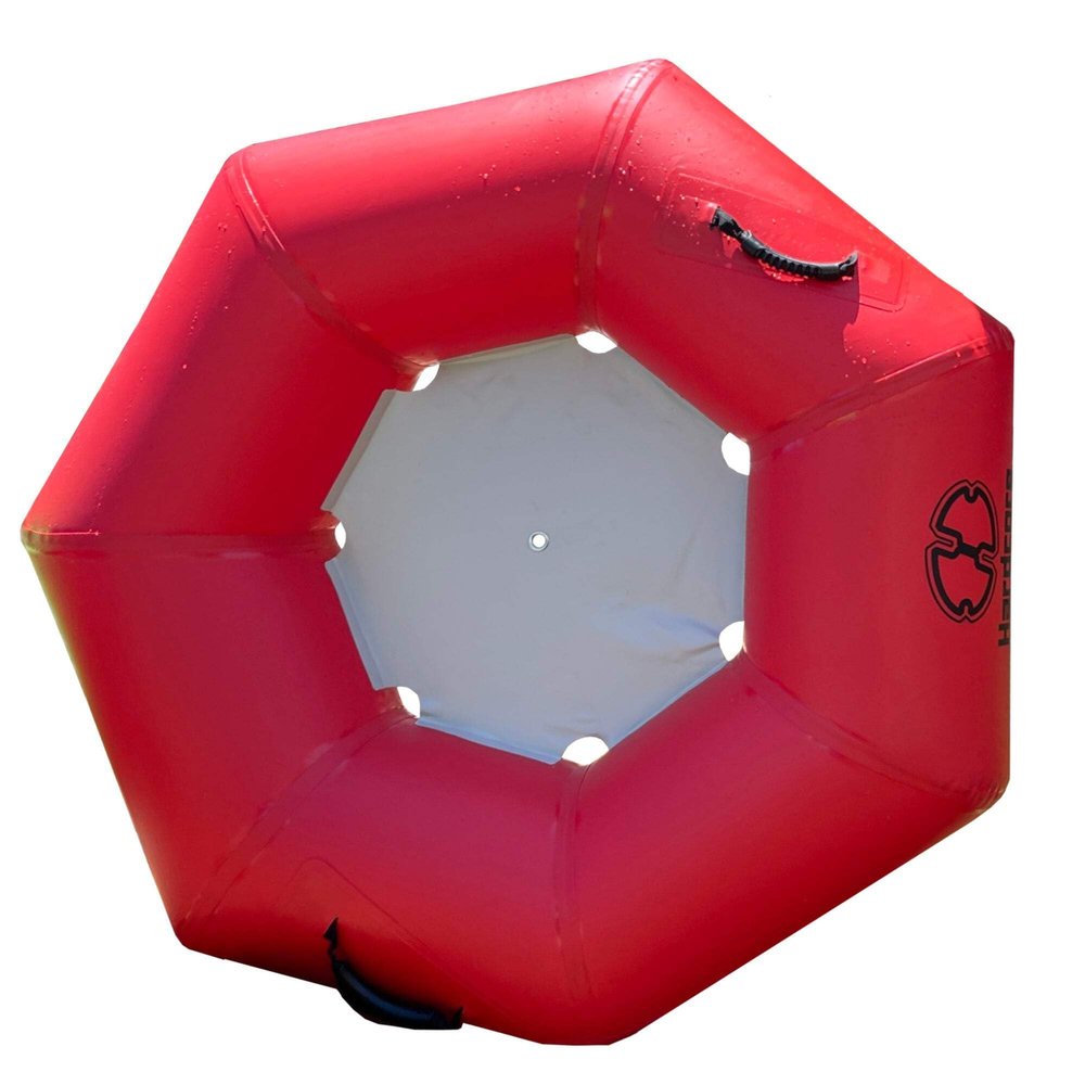 Hardcore River Tube with Durable Triple-Layer PVC, Ergonomic Seven-Sided Design, Intuitive Handles, and C7 Valve Inflation  Ideal for Tubing Adventures 44" Red
