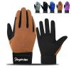 FINGER TEN Horse Riding Gloves Kids Boys Girls Equestrian Ride Youth 1/2 Pair, Color Black Blue Summer Comfortable Grip for Kid Age 5-13 (Kids-Brown, Small) view 1