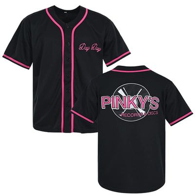 Men's Next Friday Pinky's Record Movie 90s Hip Hop Stitched Sports Fan Baseball Jersey Clothing for Party Black Pink (Black, XXXL)