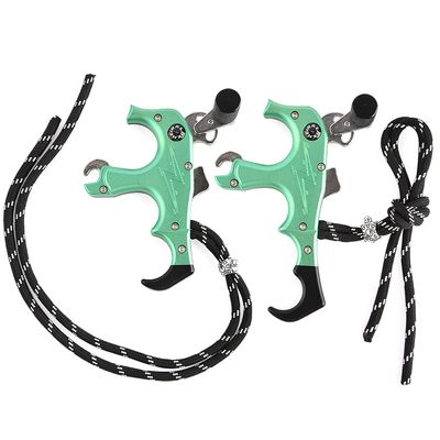 AMEYXGS Archery Release Aids 3/4 Fingers Automatic Compound Bow Release Trigger Thumb Release for Compound Bow Accessory (Green)