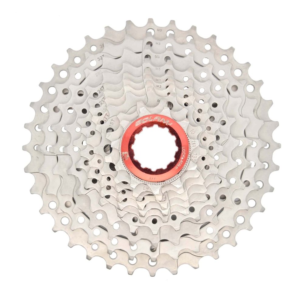 Road Bike Cassettes,10 speed 11-36T Freewheel Gear Ratio Steel Bicycle Sprocket for shimano hg sram accessories (10Speed 11-36 Red)