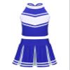 Nikiikoo Kids Girls Cheer Leader Costume Tank Tops and Pleated Mini Skirt Set Schoolgirls Uniform Dance Outfits Blue 14 Years view 1