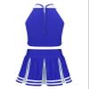 Nikiikoo Kids Girls Cheer Leader Costume Tank Tops and Pleated Mini Skirt Set Schoolgirls Uniform Dance Outfits Blue 14 Years view 2
